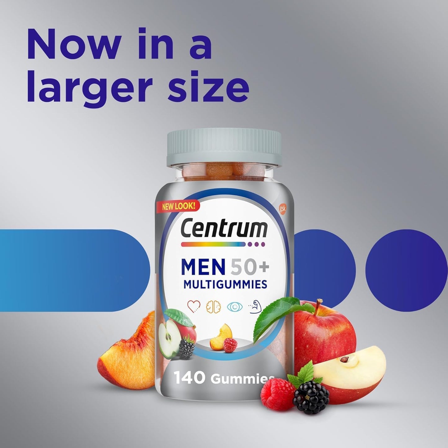 Centrum Silver Men 50 Plus Multivitamin Gummies - Energy Support Supplement by Fusion Shop Store