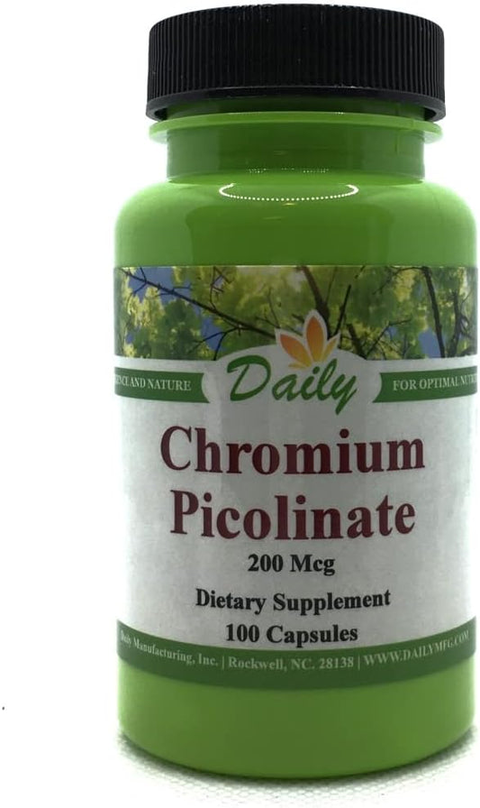 Certified Kosher Daily Manufacturing Chromium Picolinate - 100 Vegetarian Capsules
