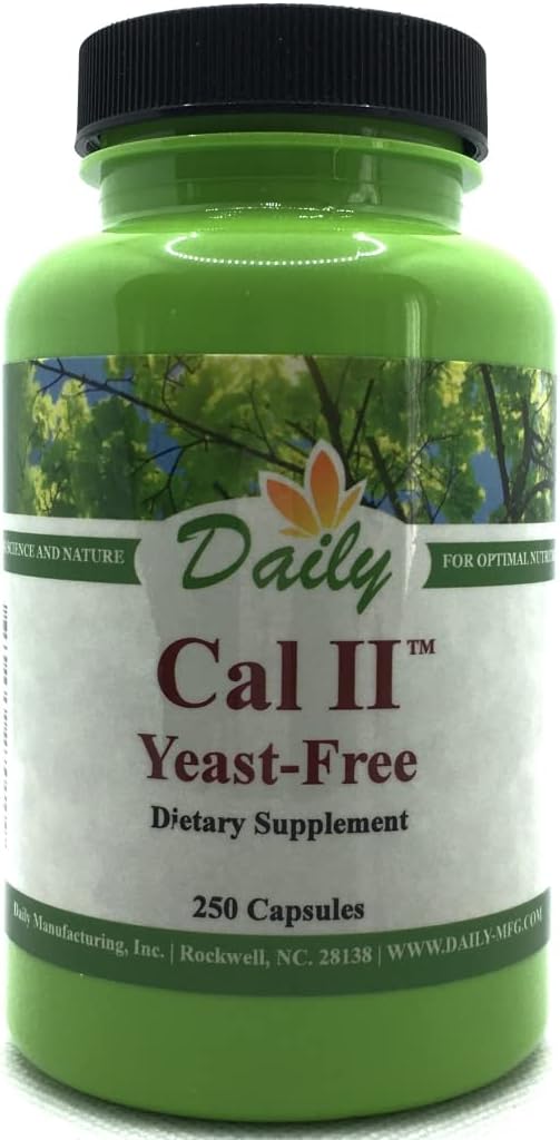 Certified Kosher Yeast-Free Cal-II™ Daily Manufacturing 250 Vegetarian Capsules with Calcium Carbonate & Hydroxide