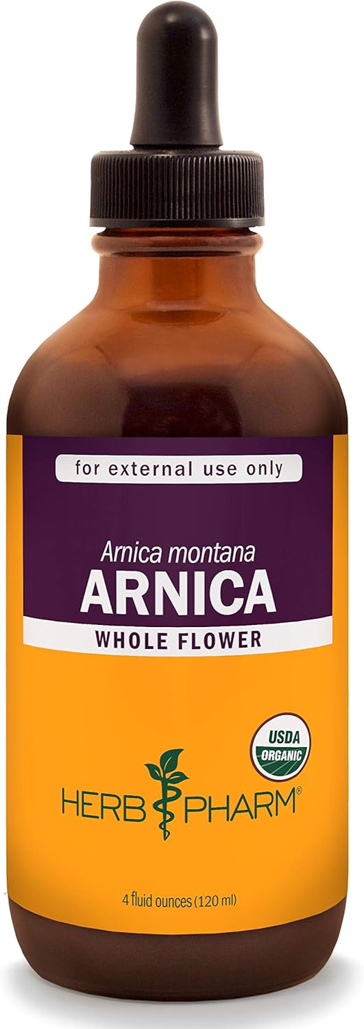 Certified Organic Arnica Liquid Extract for Minor Pain Relief - 4 Ounce Bottle by Herb Pharm