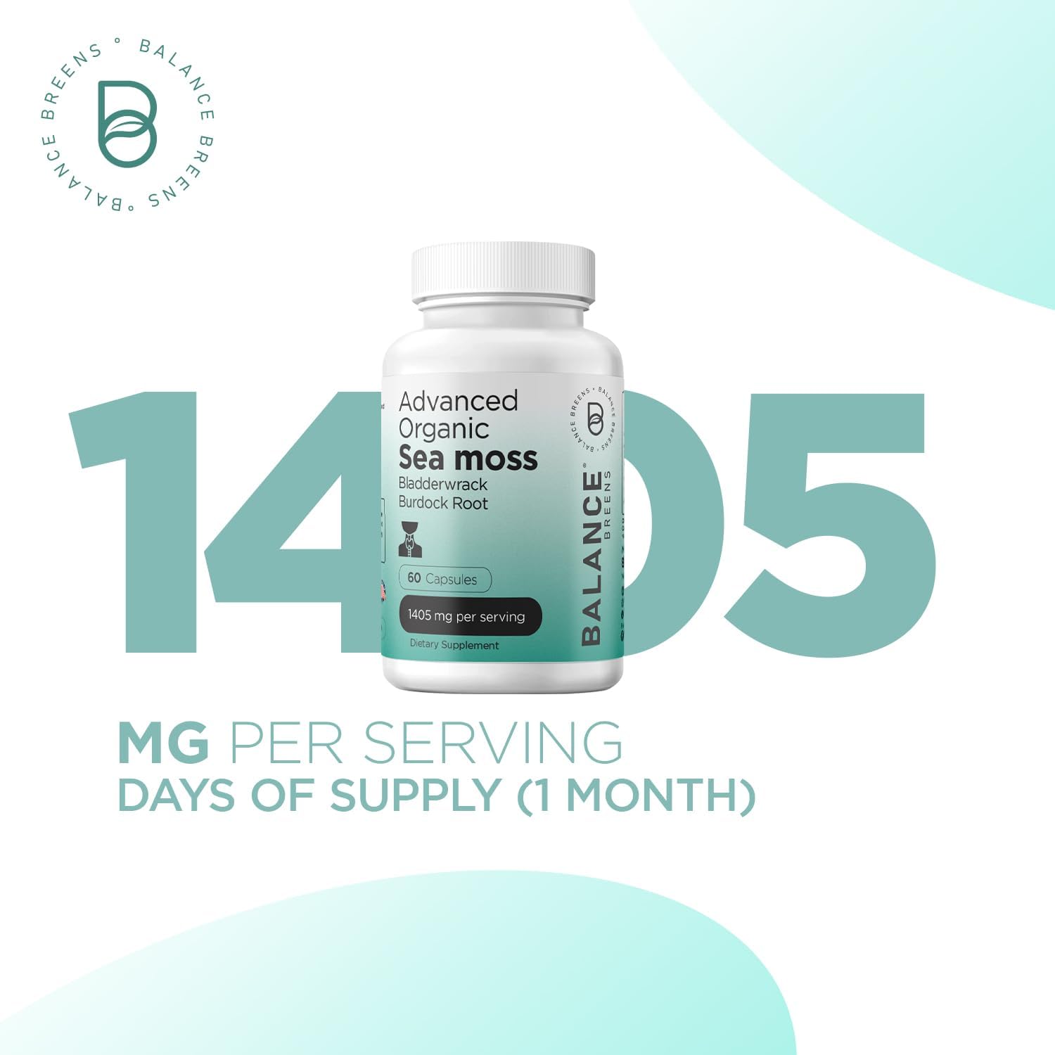 Certified Organic Ashwagandha and Irish Sea Moss Combo - Balancebreens Balance Breens 1600 mg Supplement