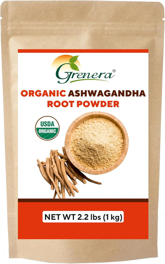 Certified Organic Ashwagandha Powder - 2.2 lbs (35.2 oz) - Vegan & Kosher Friendly