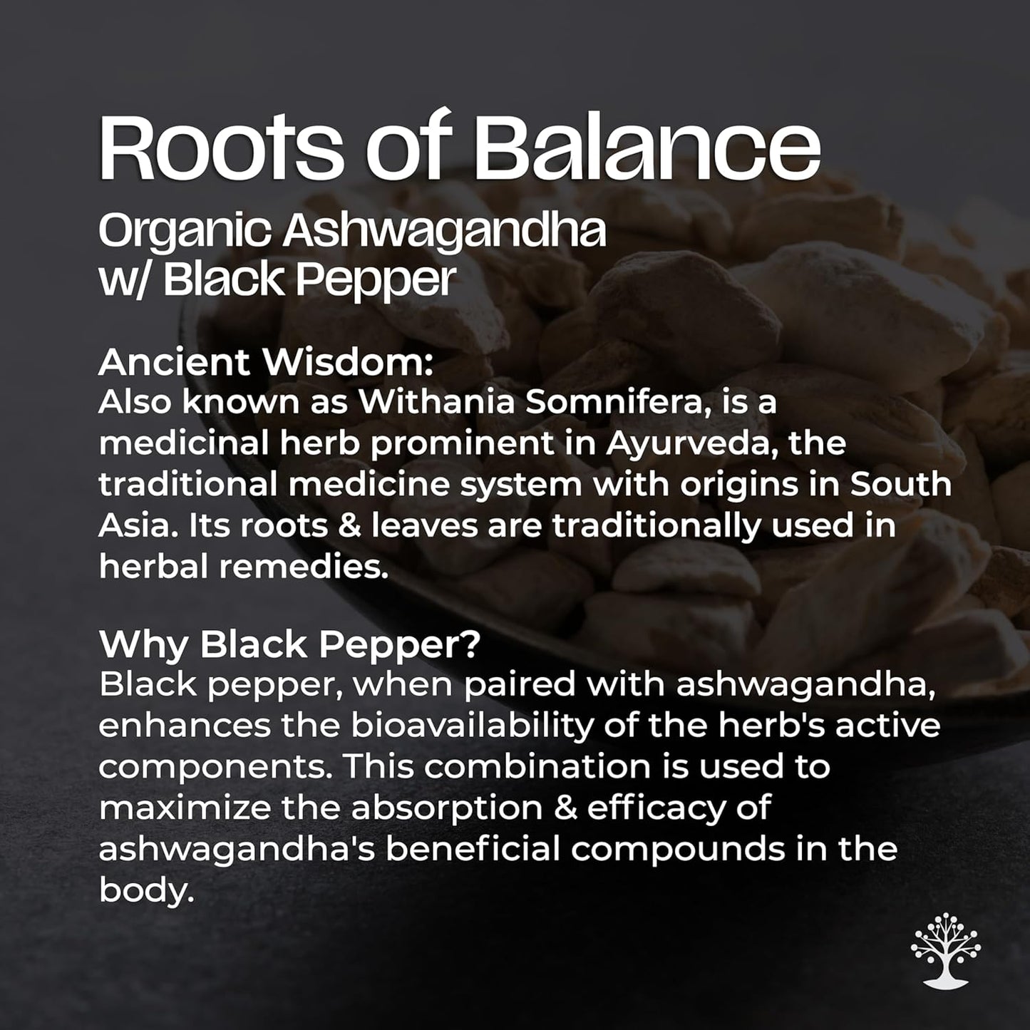Certified Organic Ashwagandha with Black Pepper Capsules - Non-GMO, Gluten-Free, Vegan - Supports Mood, Energy, Rest, and Relaxation