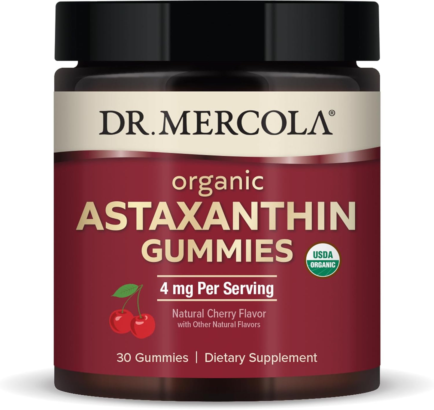 Certified Organic Astaxanthin Gummies - Immune Support Supplement, 4mg Per Serving, Non-GMO - 30 Servings