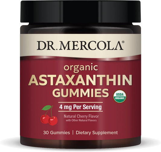 Certified Organic Astaxanthin Gummies - Immune Support Supplement, 4mg Per Serving, Non-GMO - 30 Servings