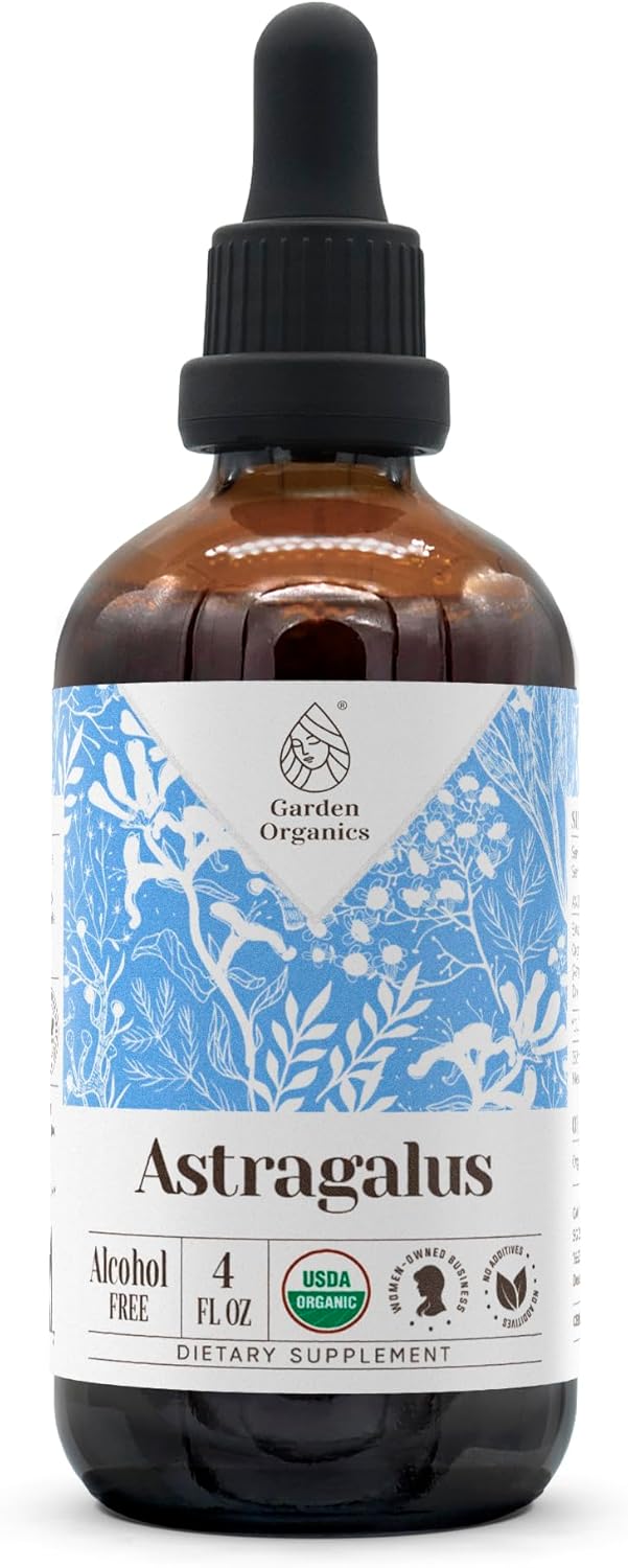 Certified Organic Astragalus Extract Tincture - Alcohol-Free (4 oz) | High-Potency Dietary Supplement - USDA Organic Astragalus Root