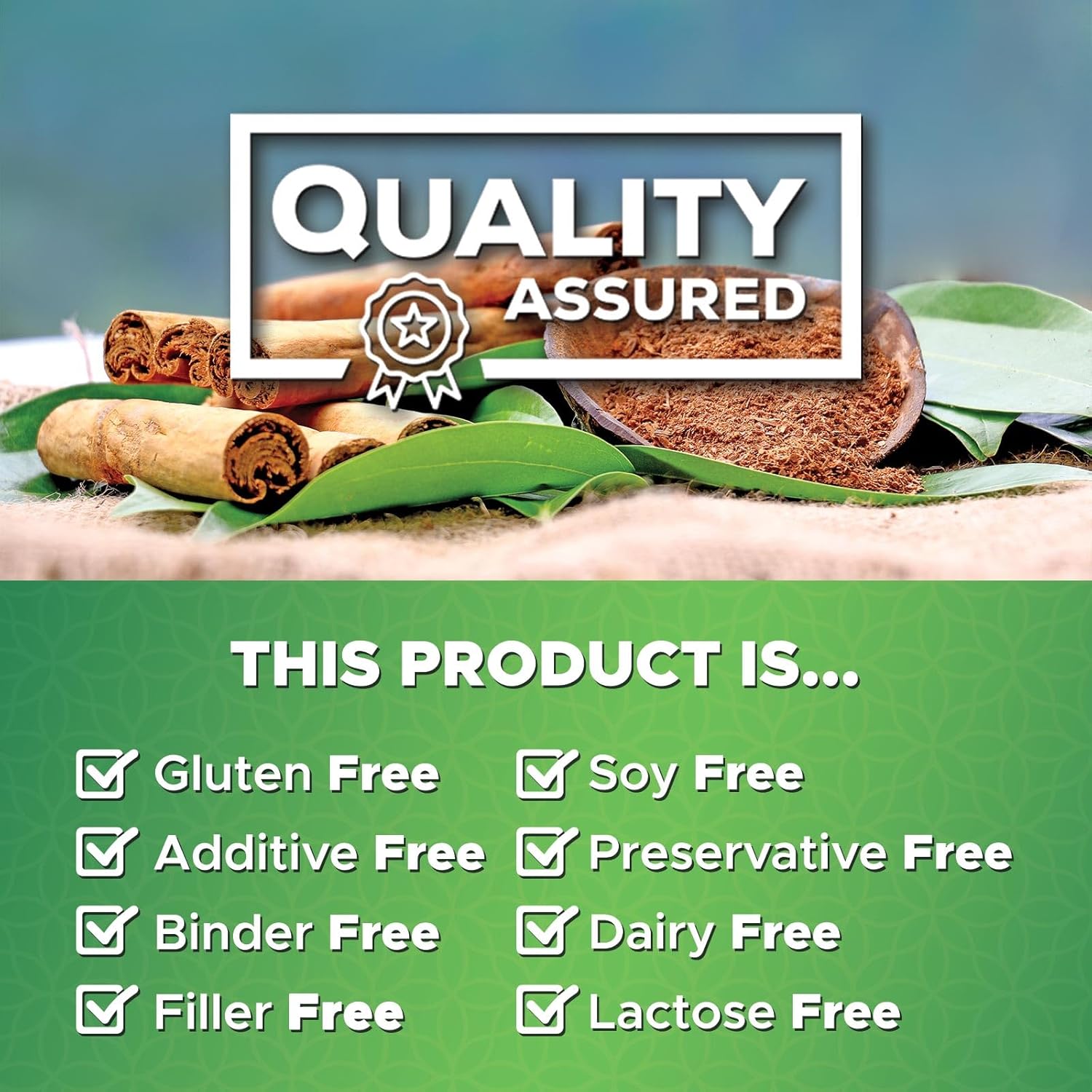 Certified Organic Ceylon Cinnamon Capsules - 1800mg Pure Cinnamon Supplements - Non-GMO, Gluten Free, Vegan - Antioxidant Cinnamon Pills - 180 Count