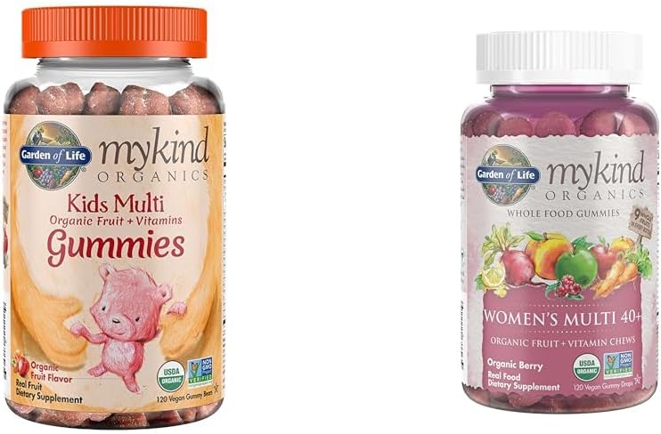 Certified Organic Gummy Vitamins for Kids and Women 40+ - Fruit and Berry Flavors