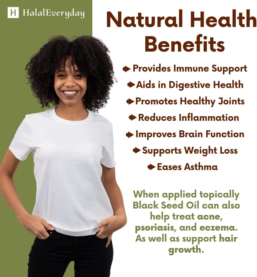 Certified Organic HalalEveryDay Black Seed Oil - Pure Cold Pressed 8 oz Glass Bottle - Non-GMO Vegan Nigella Sativa Hexane Free - 1.5% Thymoquinone