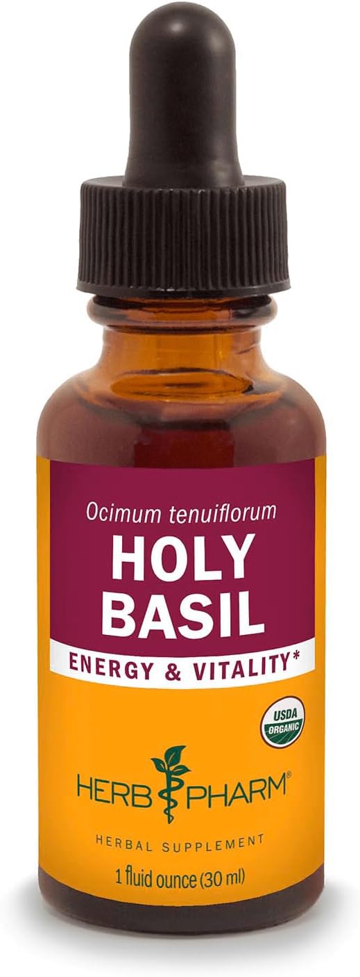 Certified Organic Holy Basil (Tulsi) Extract for Energy and Vitality - 1 Ounce