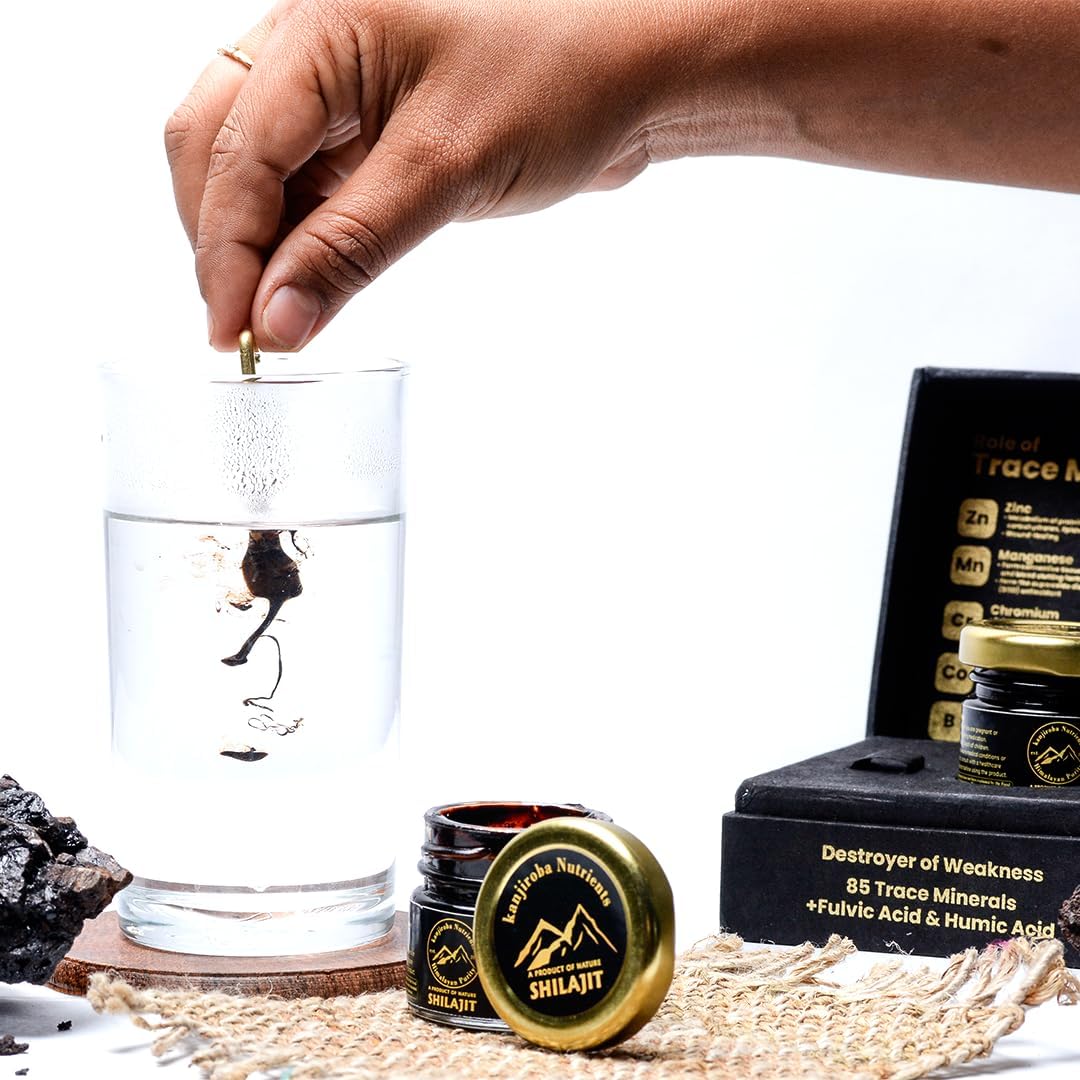 Certified Organic Kanjiroba Nutrients Himalayan Shilajit Resin - 85+ Minerals, 75%+ Fulvic Acid, 500mg - Grade A, Lab Tested Report - 30g Pack
