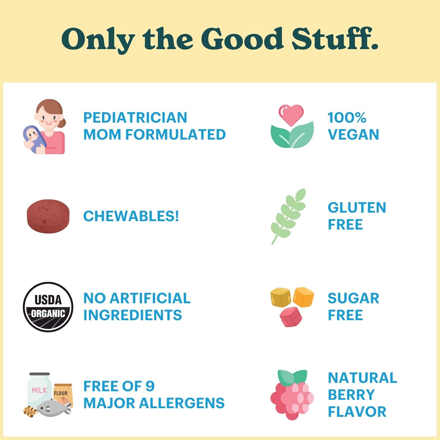 Certified Organic Kids & Teens Vitamin D3 Chewables | 800 IU | Sugar-Free, Vegan, Allergen-Free | 2 Month Supply | Ages 3+