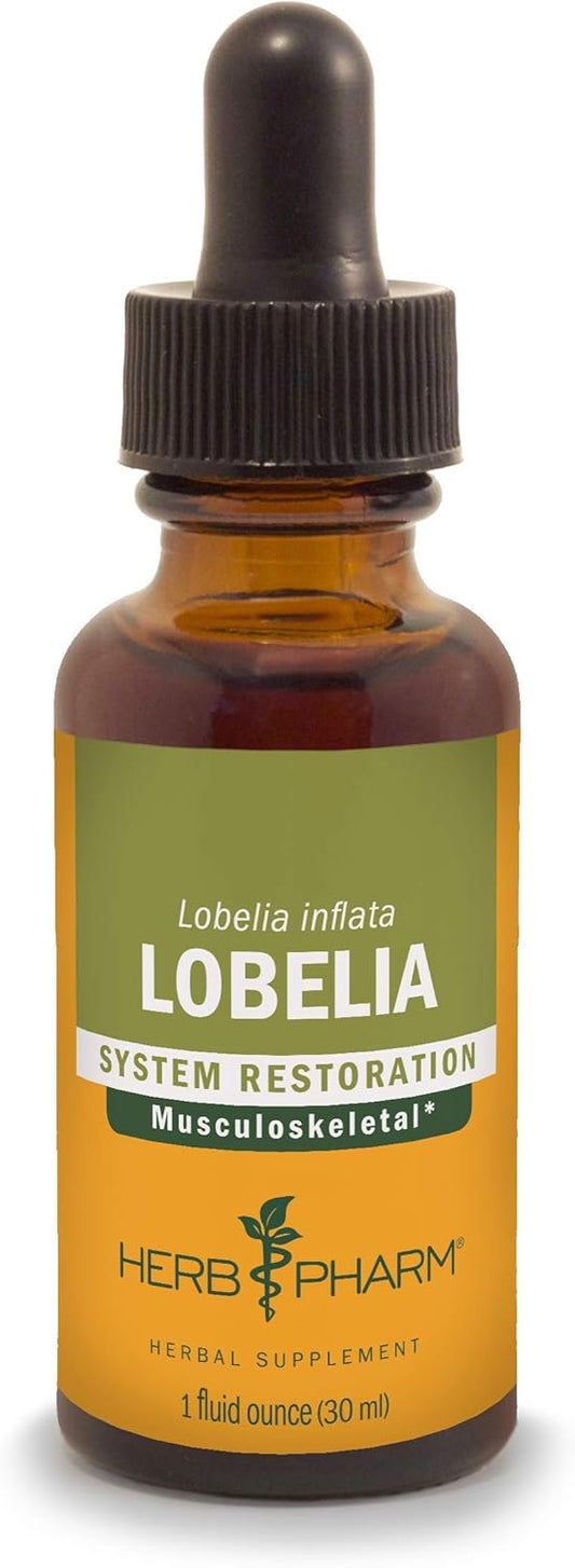 Certified Organic Lobelia Liquid Extract for Musculoskeletal Support - 1oz