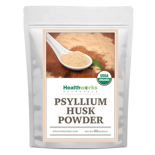 Certified Organic Psyllium Husk Powder - 32 oz (2 lbs) | Finely Ground from India | Keto, Vegan, Non-GMO | Fiber Support