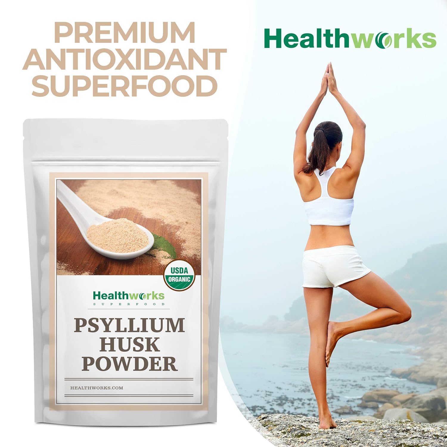 Certified Organic Psyllium Husk Powder - 32 oz (2 lbs) | Finely Ground from India | Keto, Vegan, Non-GMO | Fiber Support
