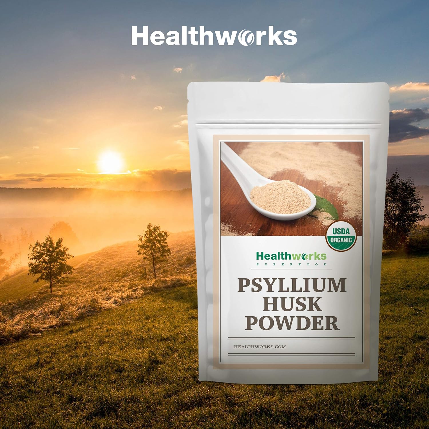 Certified Organic Psyllium Husk Powder - 32 oz (2 lbs) | Finely Ground from India | Keto, Vegan, Non-GMO | Fiber Support