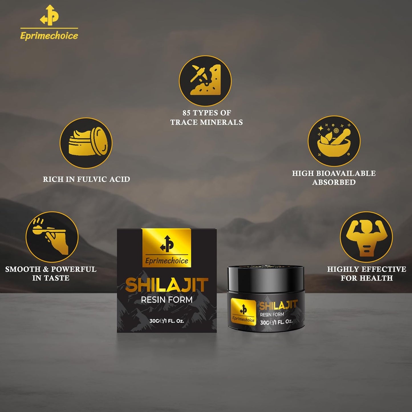 Certified Organic Shilajit Resin Enriched with 85+ Trace Minerals - Third-Party Tested for Energy and Immune Support - 30 Grams