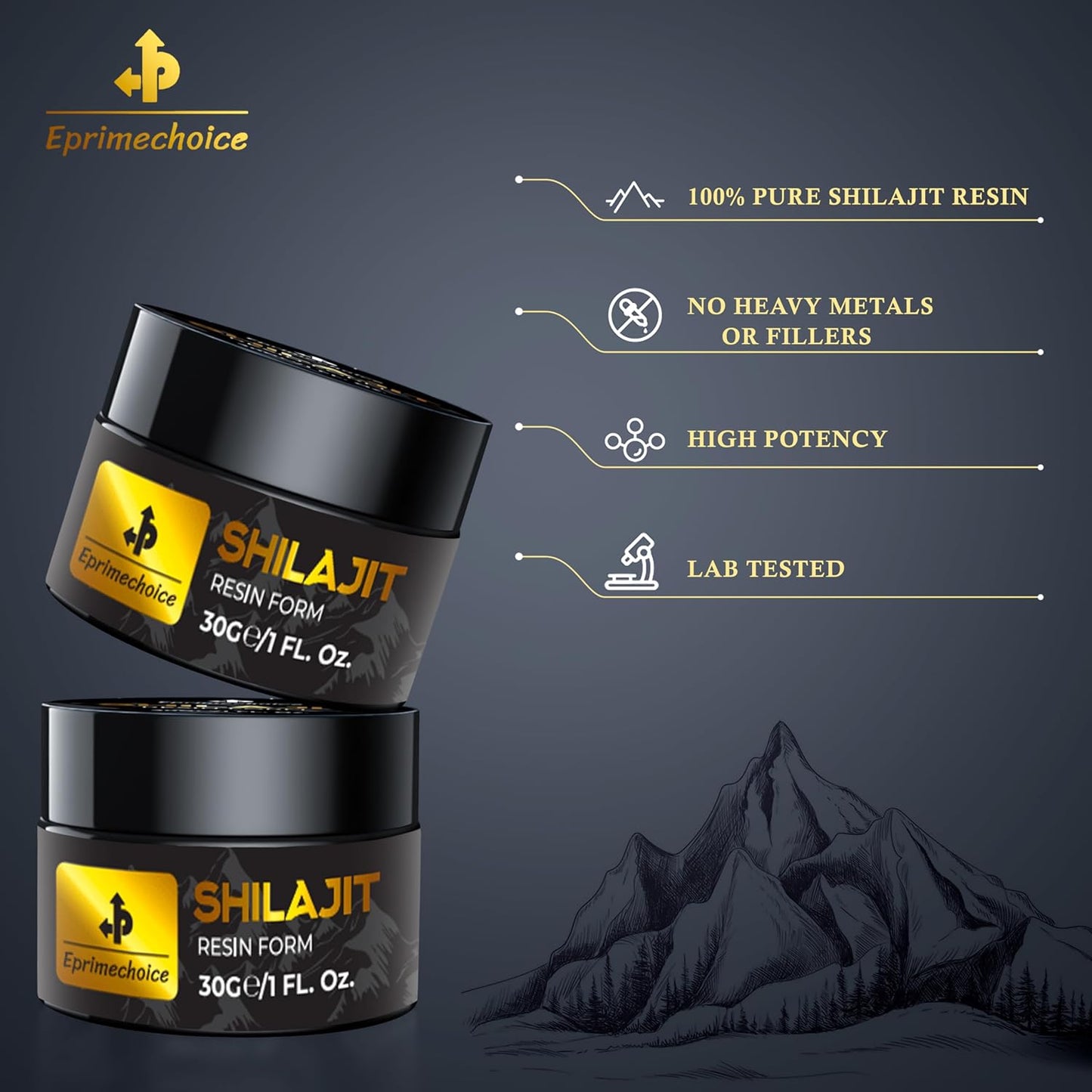 Certified Organic Shilajit Resin Enriched with 85+ Trace Minerals - Third-Party Tested for Energy and Immune Support - 30 Grams