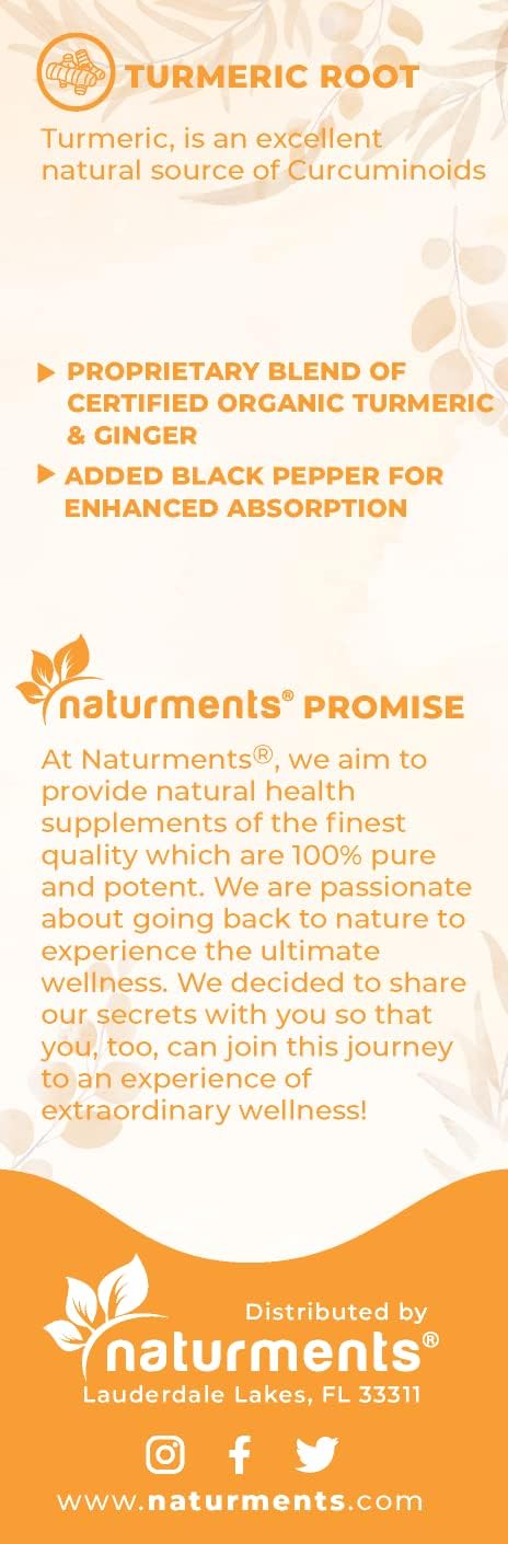 Certified Organic Turmeric Curcumin Liquid with Ginger & Black Pepper for Joint, Immune, Digestive Support - 2 Fl Oz