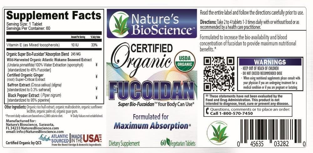 Certified USDA Organic Fucoidan by Nature's BioScience: Enhanced for Maximum Benefits and Absorption