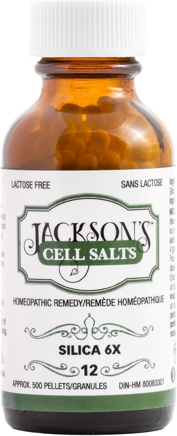 Certified Vegan and Lactose-Free Cell Salt #12 Silica 6X (500 Pellet Bottle) by Jackson's