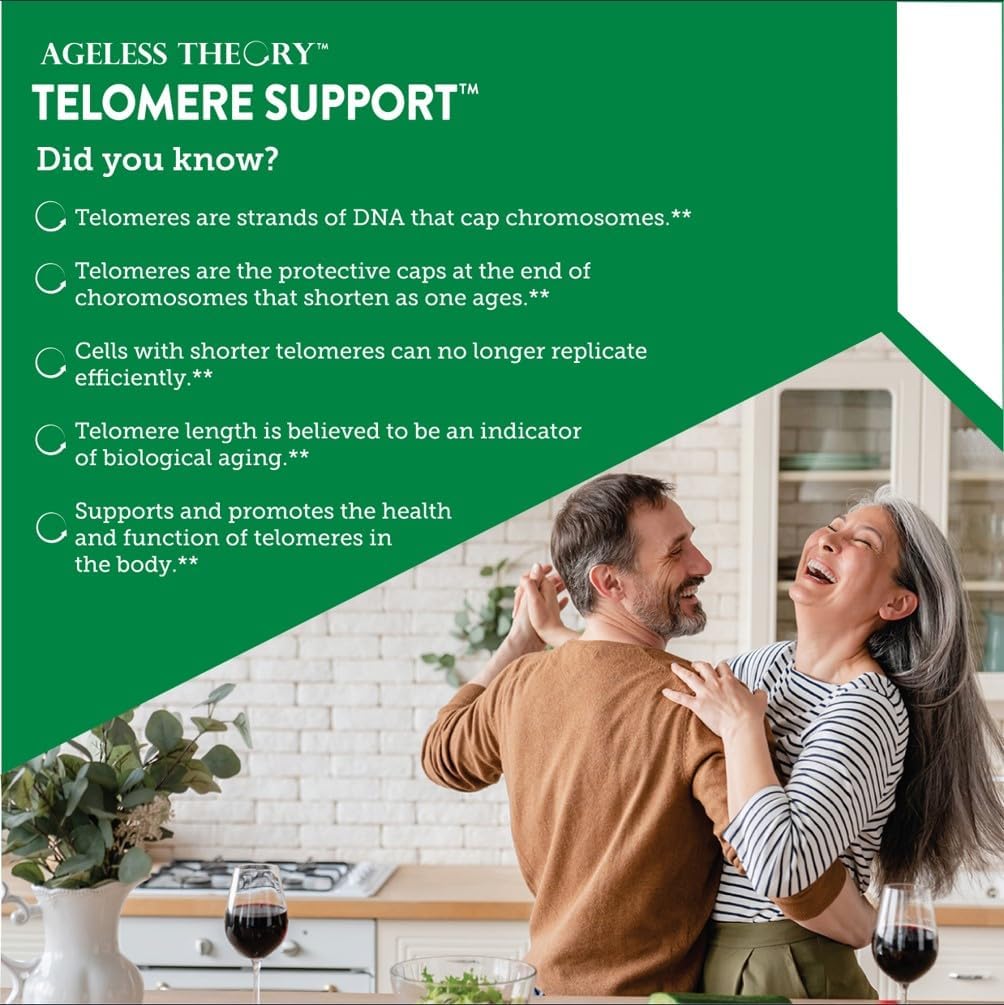 Certified Vegan Telomere Support Supplement with Resvinol Grape Extract - Anti Aging - Immune & Cardiovascular - 60 Capsules