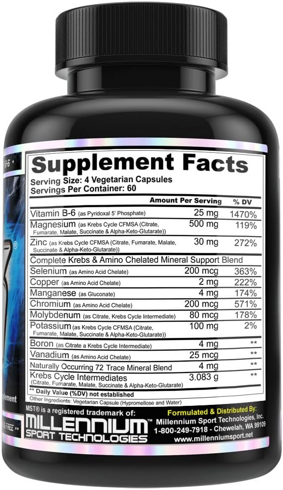 Certified Zinc Magnesium Trace Minerals Supplement, 240 V Capsules, Nighttime Formula