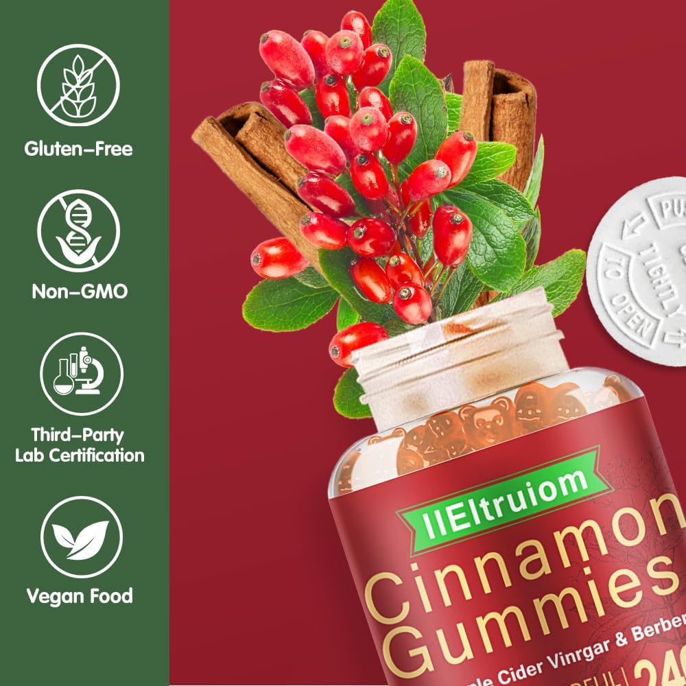 Ceylon Cinnamon Gummies with Berberine, Turmeric & More - 2400mg - 60 Count
