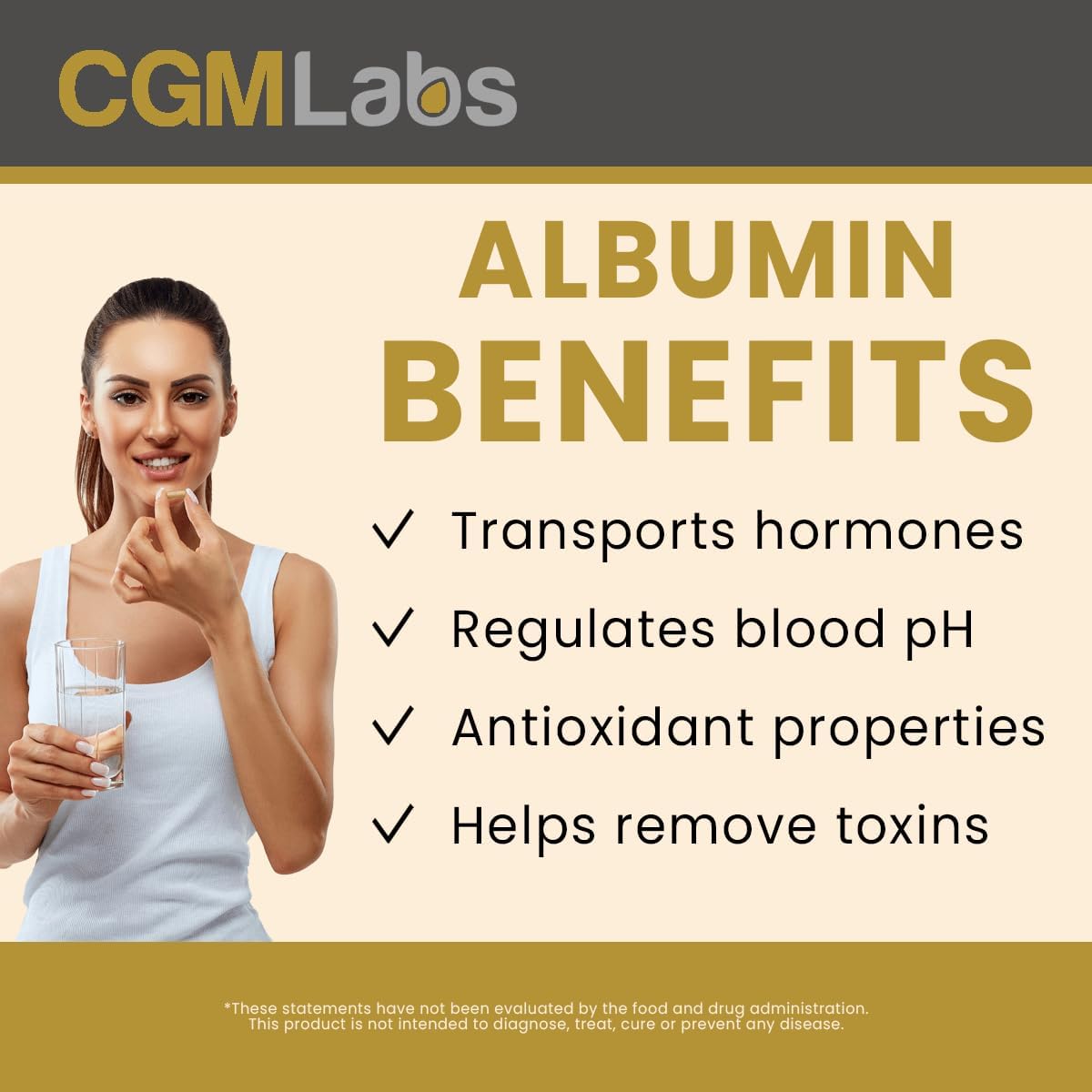 CGM Labs Once A Day Albumin Complex - 200 Chewable Tablets with Whey Protein, Royal Jelly, Essential Amino Acids