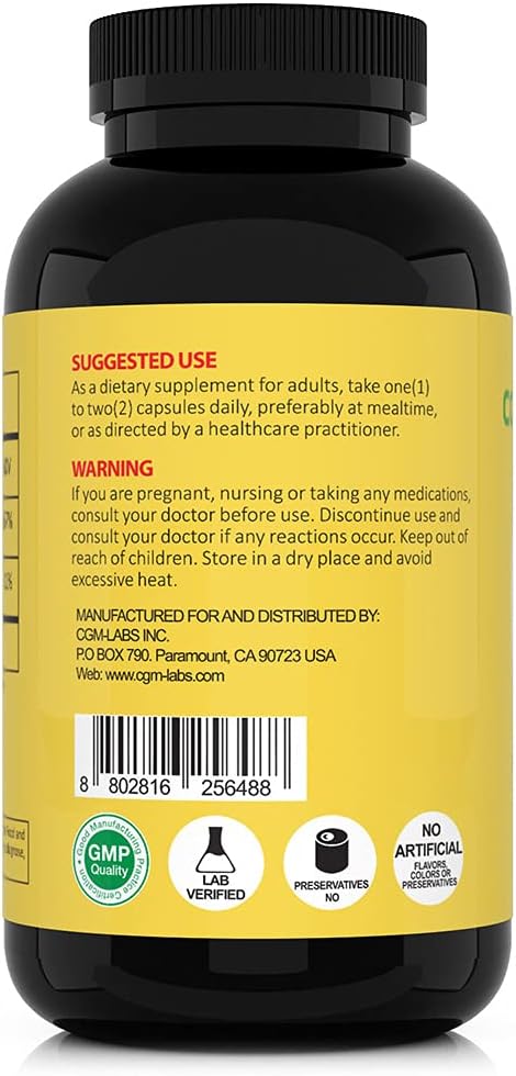 CGMLABS Non-Acidic Vitamin C Dietary Supplement 1500mg with Calcium - Gentle on Stomach, Immune and Bone Support (500 Capsules)
