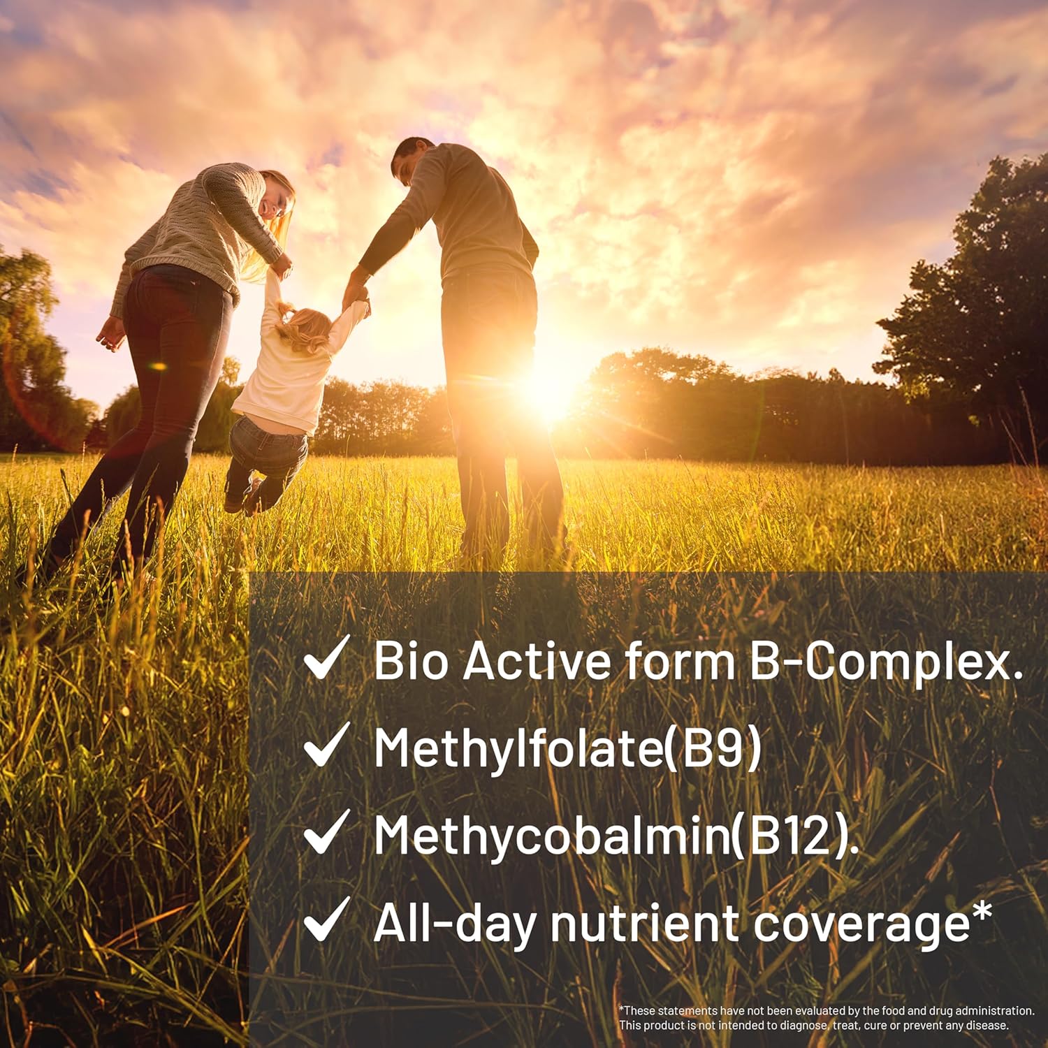 CGMLABS Vitamin B Complex - Active B1, B2, B3, B6, B12, Thiamine, Riboflavin, Niacin, Folate, Biotin, Pantothenic Acid, Inositol for Optimal Health