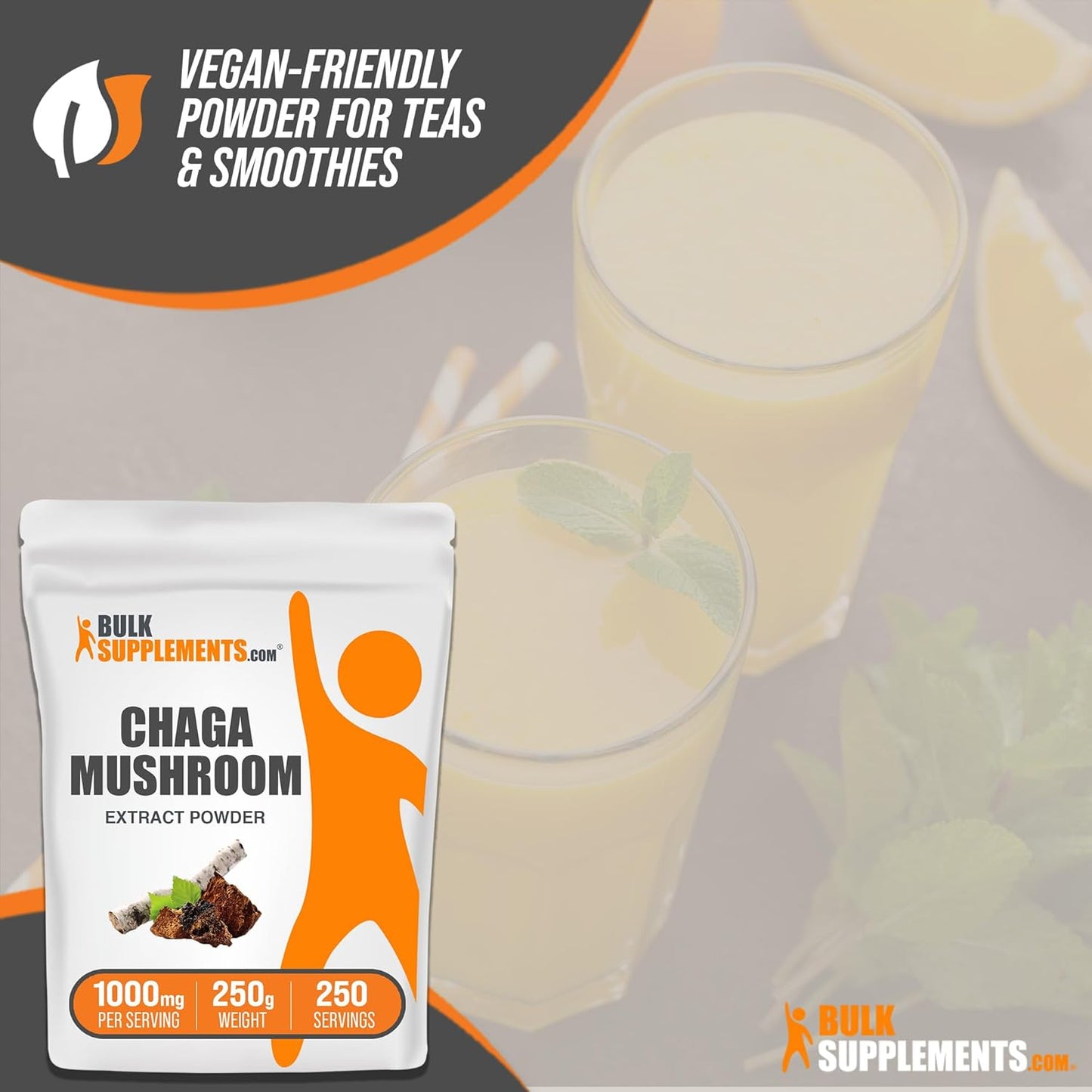 Chaga Mushroom Extract Powder - Immune Support, Gluten Free - 250g (8.8 oz) Pack of 1 - 1000mg per Serving