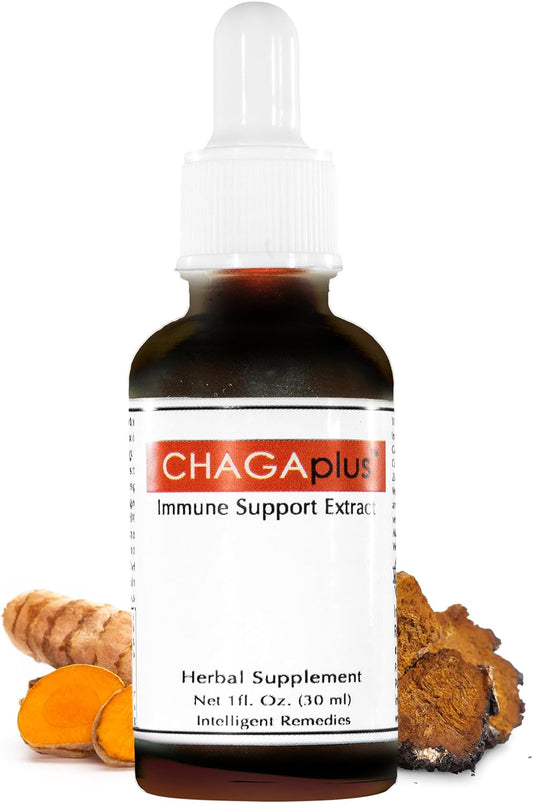 CHAGAplus Immune System Booster with Chaga Mushroom Extract, Reishi, Turmeric & Ashwagandha - 30ml