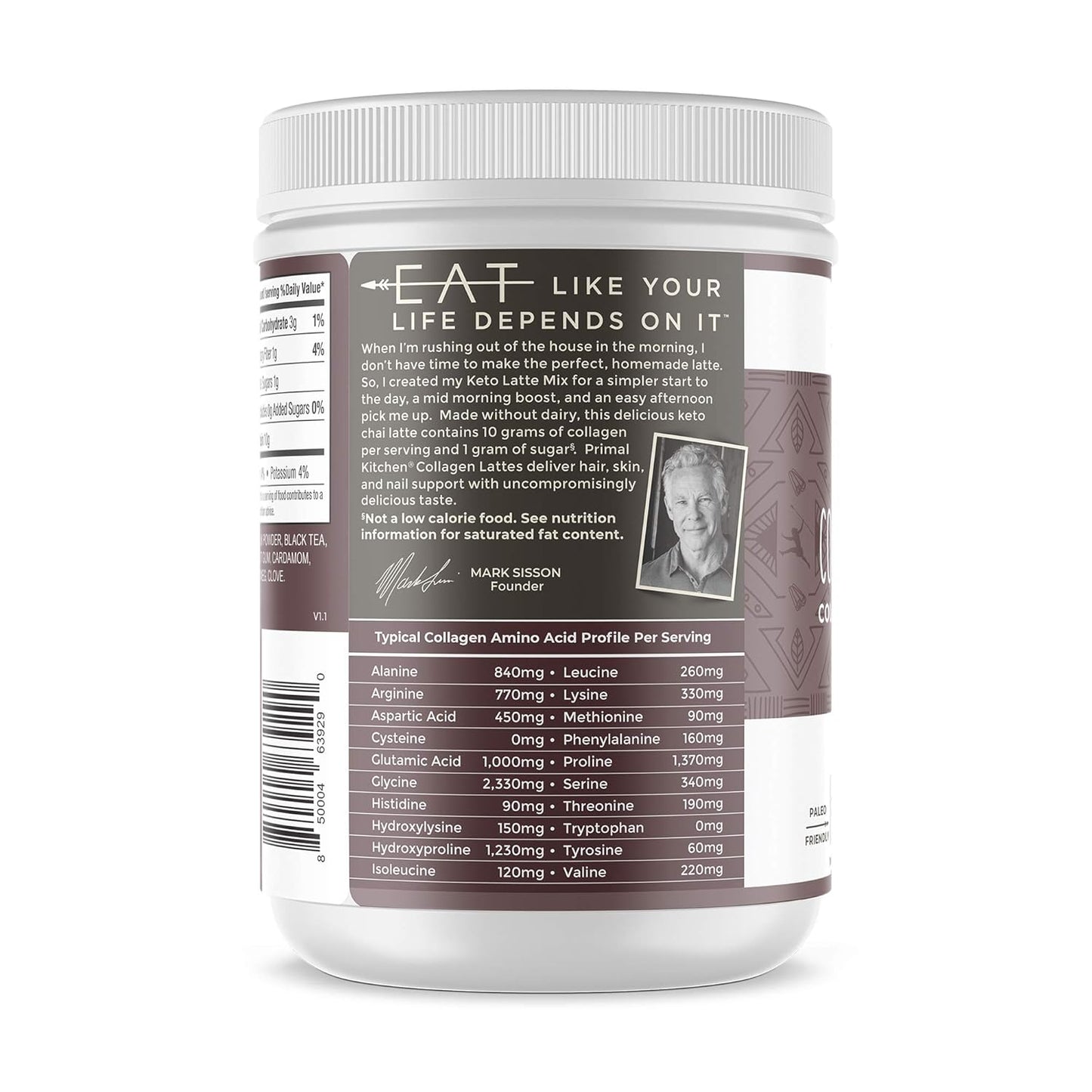 Chai Tea Collagen Keto Latte Powder with Collagen Peptides - 8.55 oz Drink Mix