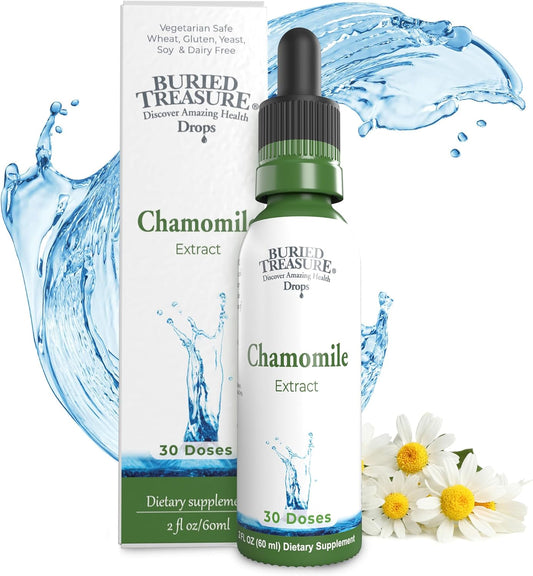 Chamomile Drops 10x Extract - 30 Servings, German Chamomile Tea Drops, Sugar-Free Herbal Tea for Relaxation and Calmness Support