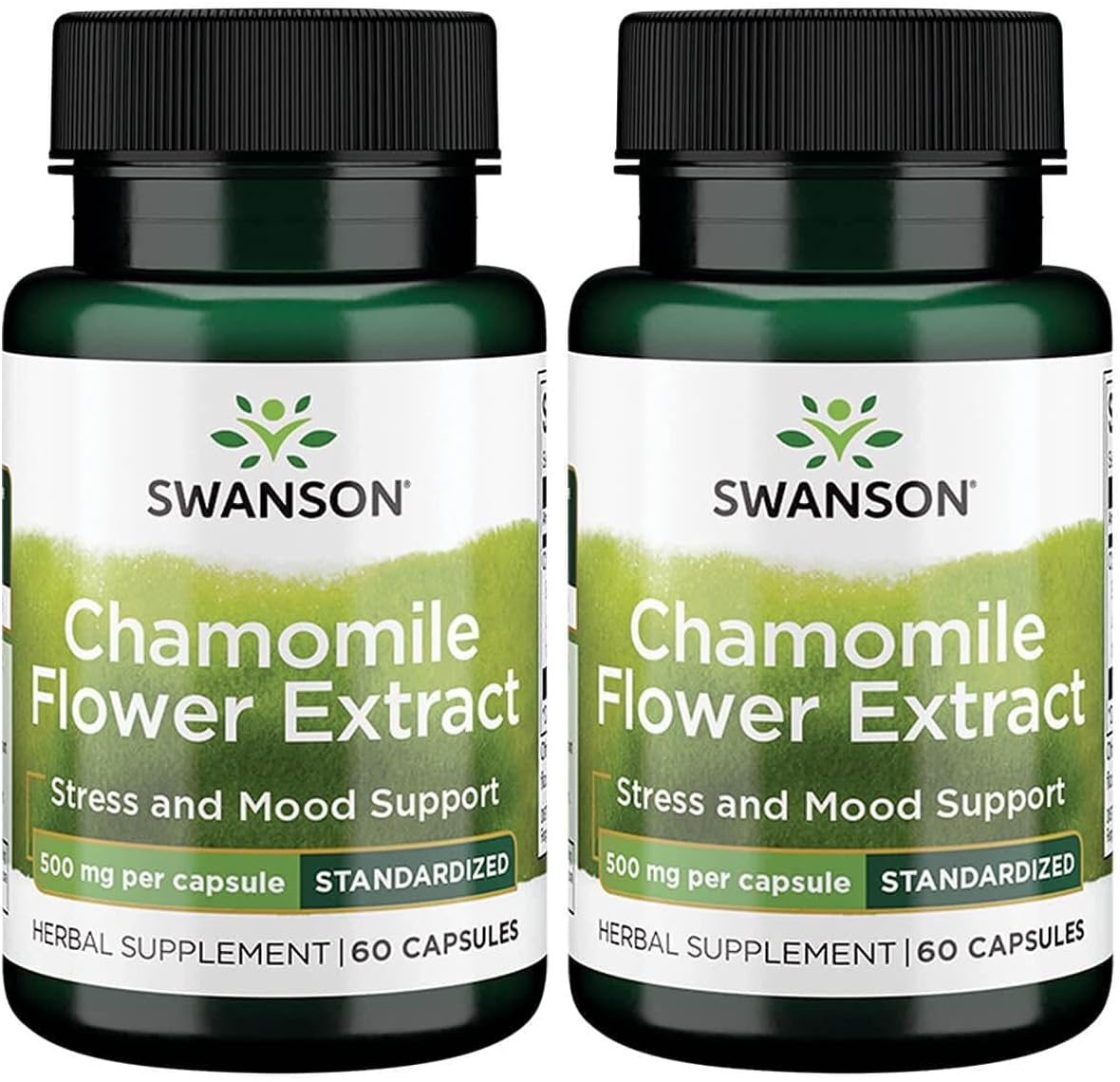 Chamomile Flower Extract 500mg Standardized to 1.2% Apigenin - 60 Capsules x 2 Pack