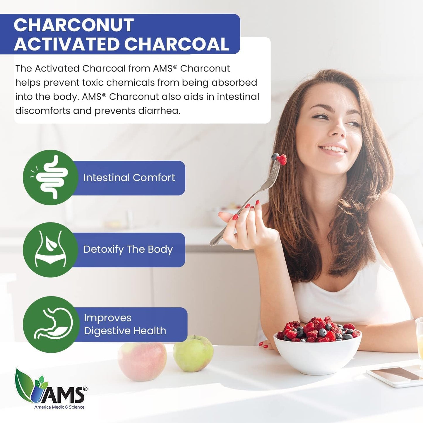 Charconut 1680mg (200 Capsules) | Activated Charcoal & Coconut Husk Supplement | Supports Digestive Health, Gas & Bloating Relief for Men & Women