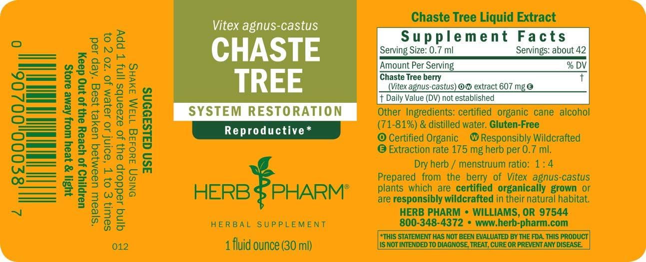 Chaste Tree Liquid Extract for Women's Reproductive Health - 2 Pack - 1 Ounce Each