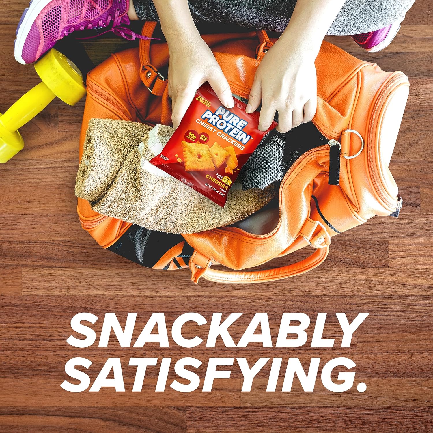 Cheddar Cheese High Protein Crackers, 10g Protein, 12 Pack, 1.06 oz - Healthy Snack