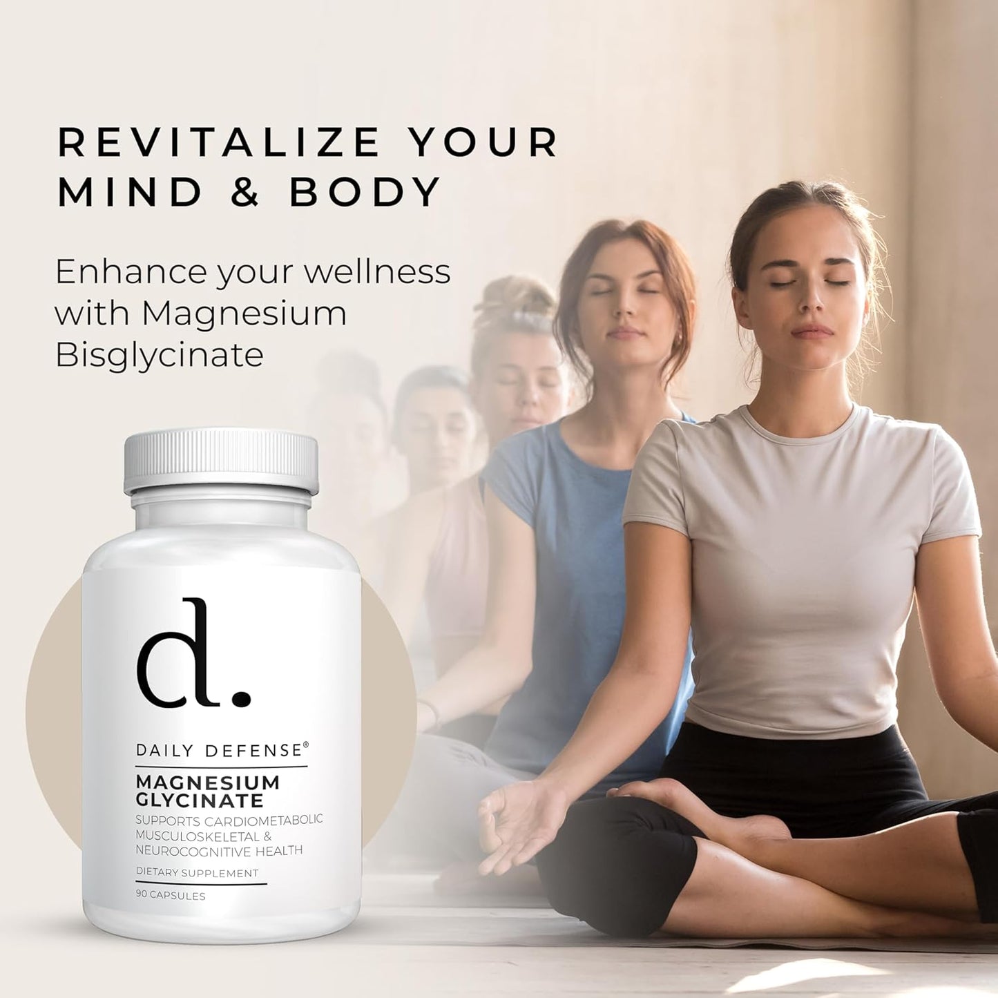 Chelated Magnesium Bisglycinate Capsules - 200mg for Muscles, Bones & Cognitive Health - 90 Capsules, Magnesium Glycinate Supplement - Made in USA