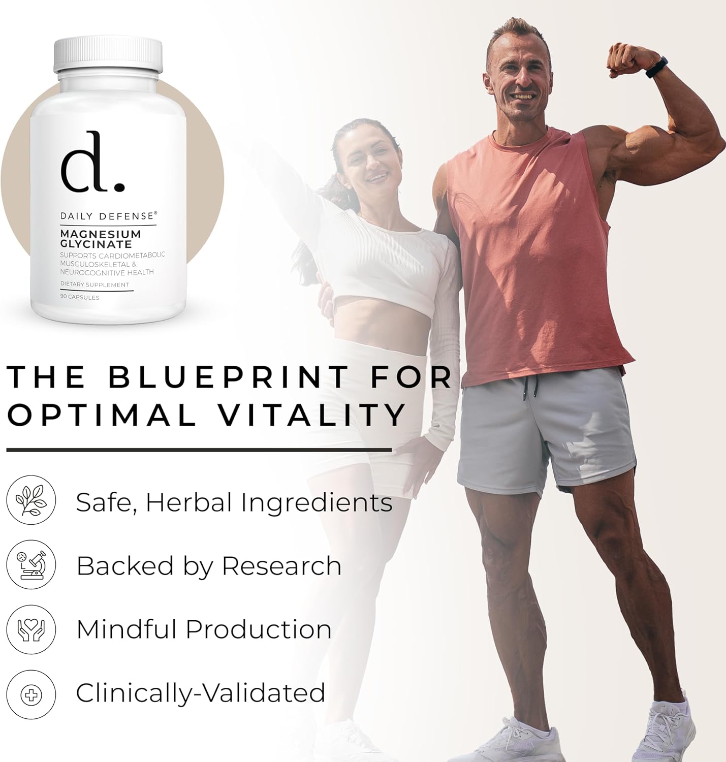 Chelated Magnesium Bisglycinate Capsules - 200mg for Muscles, Bones & Cognitive Health - 90 Capsules, Magnesium Glycinate Supplement - Made in USA