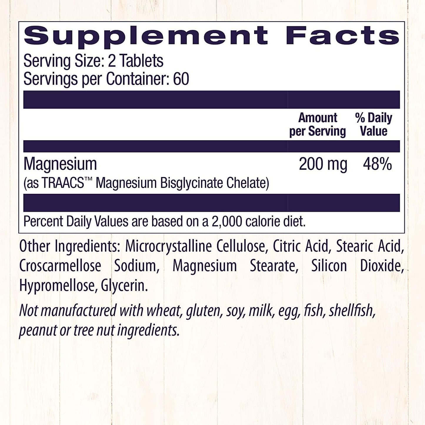Chelated Magnesium Supplement for Brain and Heart Health - 120 Tablets