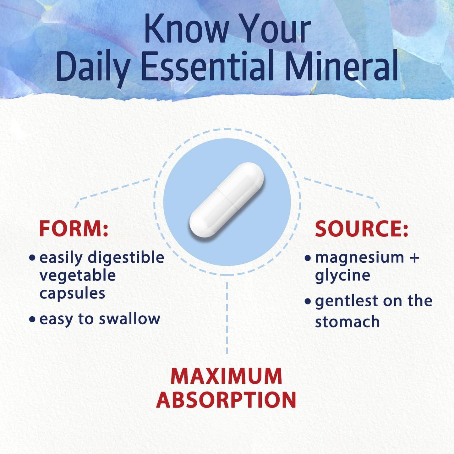 Chelated Magnesium Supplement for Nerve, Heart, Muscle Health - 100mg Elemental Magnesium - 90 Vegan Capsules