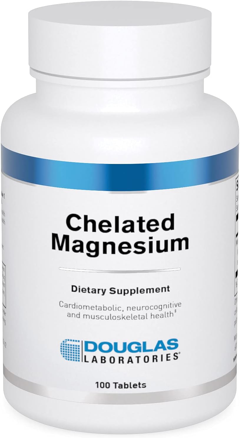 Chelated Magnesium Tablets for Energy Metabolism, Heart, Muscles, Nervous System - 100 Tablets
