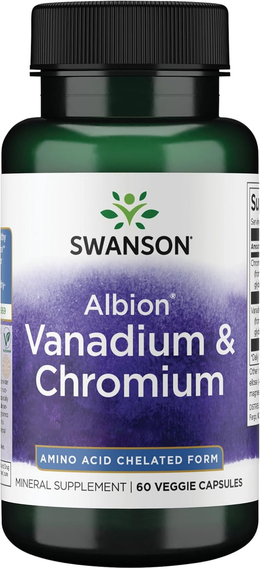 Chelated Vanadium and Chromium Supplement - 60 Veg Capsules by Swanson Albion