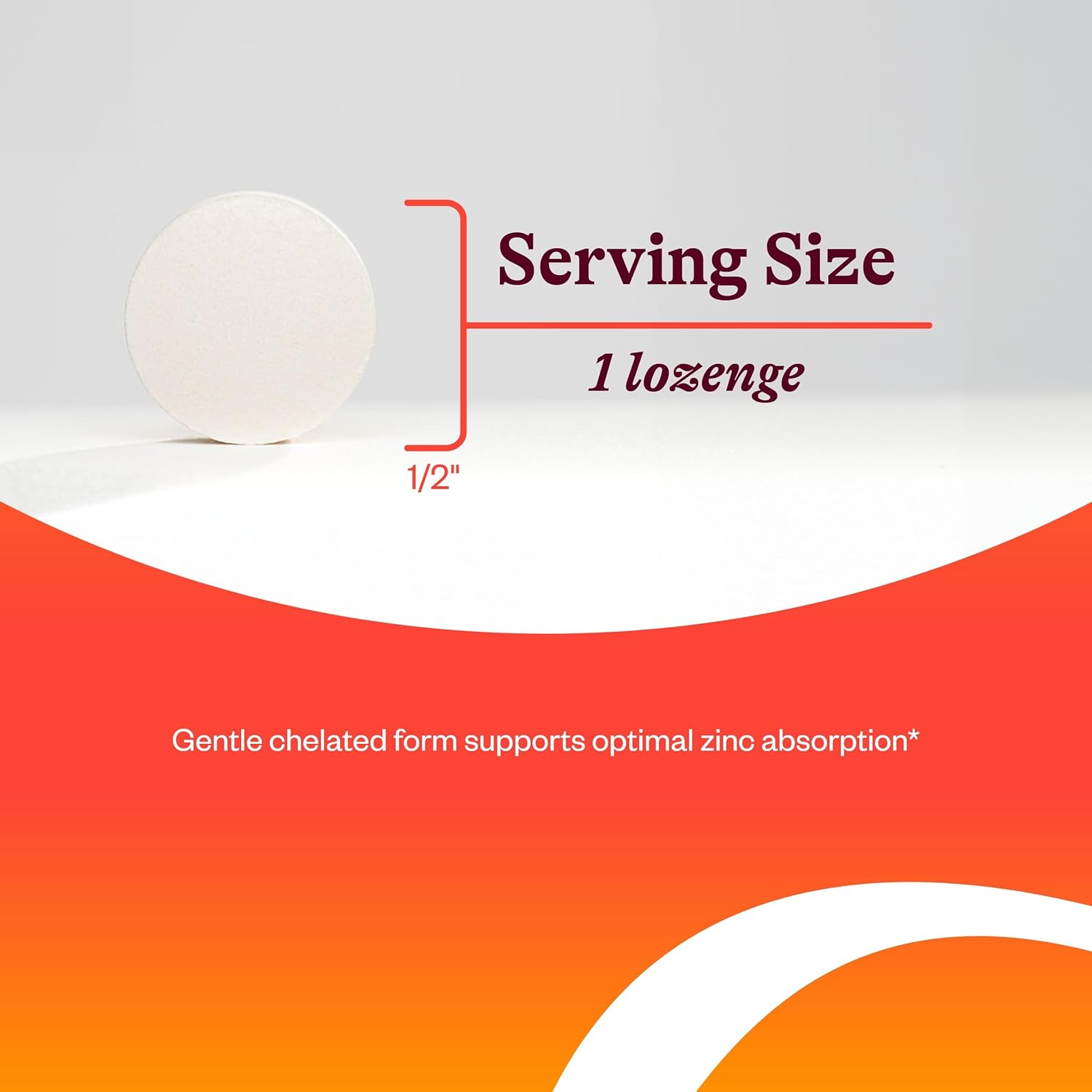 Chelated Zinc Lozenges - Immune Support for Skin, Hair & Eyes - 15mg, 60 Lozenges