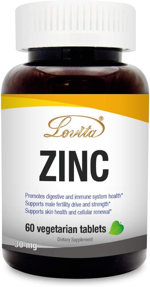 Chelated Zinc Supplements 30mg for Immune Support & Healthy Skin | Vegan & Non GMO | 60 Tablets