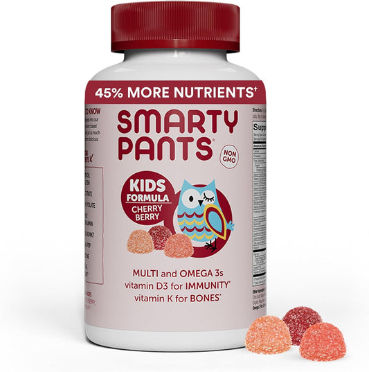 Cherry Berry Kids Gummy Multivitamin with Omega 3s, Vitamin D3, B12 (120 Gummies)