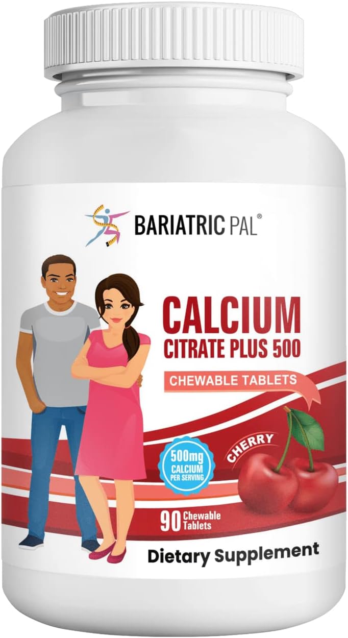 Cherry Flavored BariatricPal Calcium Citrate Chewable Tablets - 90-Day Supply (500mg)