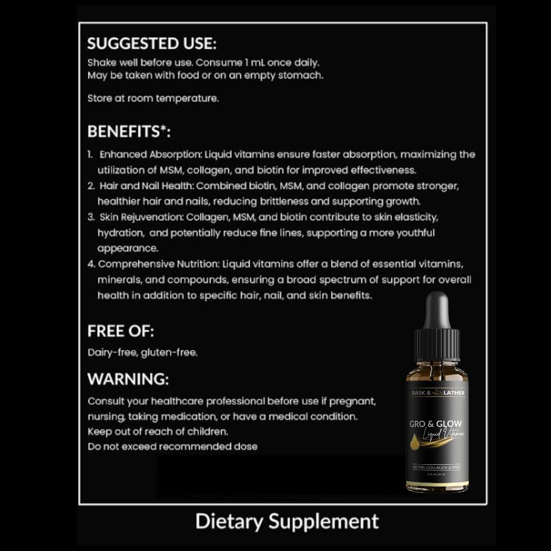 Cherry Flavored Liquid Vitamin Collagen Supplement for Healthy Hair, Skin & Nails - 2 FL Oz